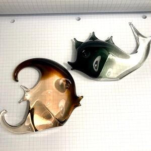 Vintage Paper Weight Tropical Fish V. Nason & C. Murano Clear Shaded Glass